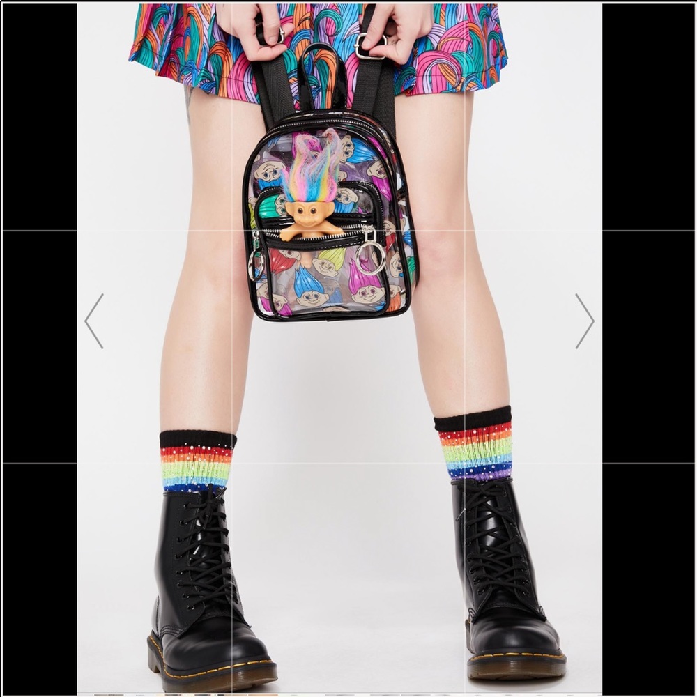 ✨Good Luck Trolls x Dolls Kill Clear Mini Backpack - Picture 2 of 9